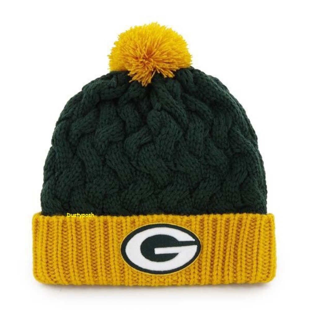 Green Bay Packers Matterhorn Beanie Hat Winter NFL Discount Double Check Green